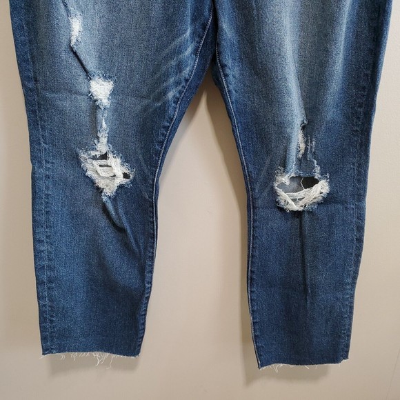 Torrid High Rise Slim Straight Leg Jeans Distressed Medium Wash Blue Women's 20R - Picture 6 of 12